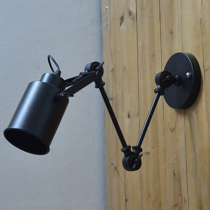 Cylinder Swing Arm Iron Aluminium 1-Light Wall Sconce Lamp