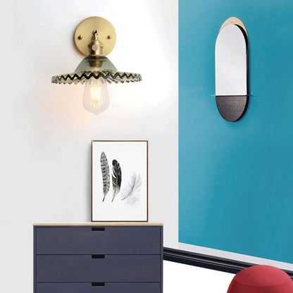 Scandinavian All Copper Glass 1-Light Wall Sconce Lamp