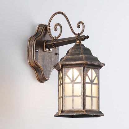 Solar Glass Cylinder House 1-Light Wall Sconce Lamp