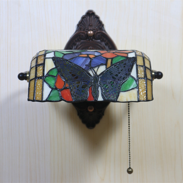Tiffany Zinc Stained Glass 1-Light Wall Sconce Lamp