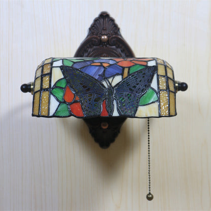 Tiffany Zinc Stained Glass 1-Light Wall Sconce Lamp
