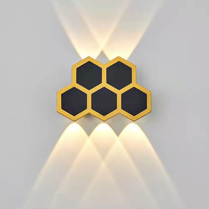 Outdoor Combination Black Gold LED Wall Sconce Lamp