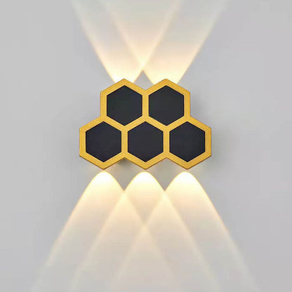 Outdoor Combination Black Gold LED Wall Sconce Lamp