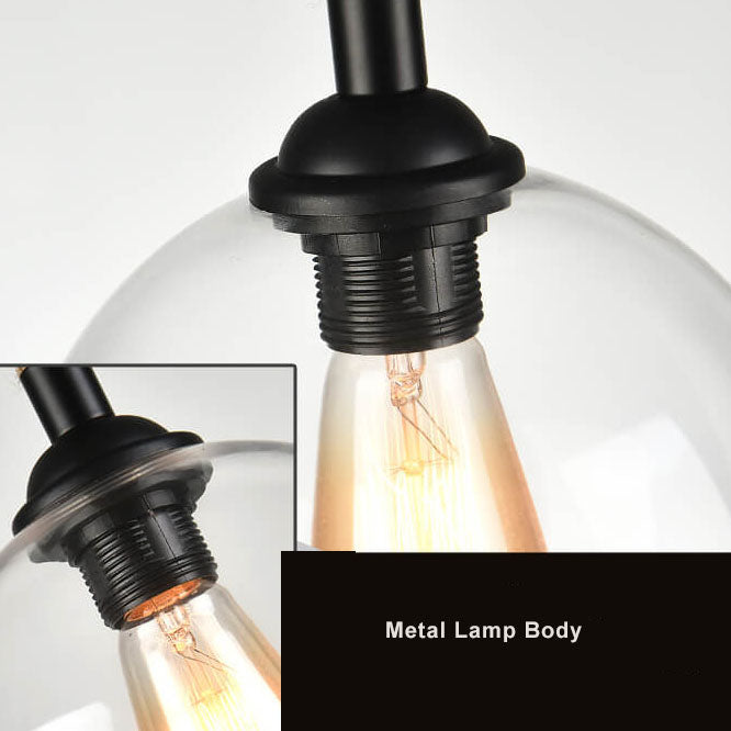Retro Rope Hanging Glass Globe 1-Light Pendant Light