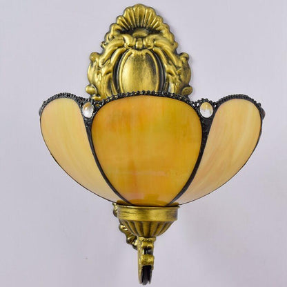 Tiffany Sunflower Stained Glass 1-Light Wall Sconce Lamp