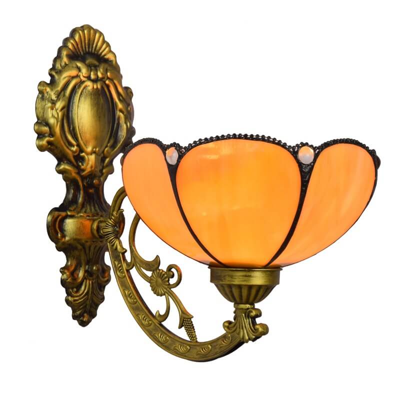 Tiffany Sunflower Stained Glass 1-Light Wall Sconce Lamp