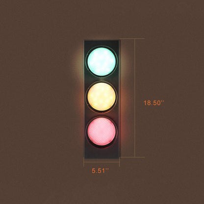 Industrial Traffic Light Metal 3-Light LED Wall Sconce Lamp