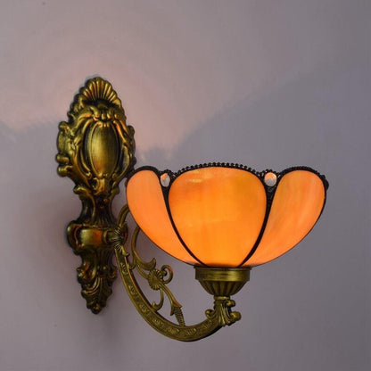 Tiffany Sunflower Stained Glass 1-Light Wall Sconce Lamp