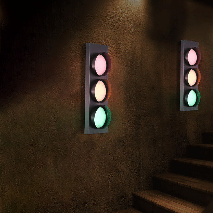 Industrial Traffic Light Metal 3-Light LED Wall Sconce Lamp