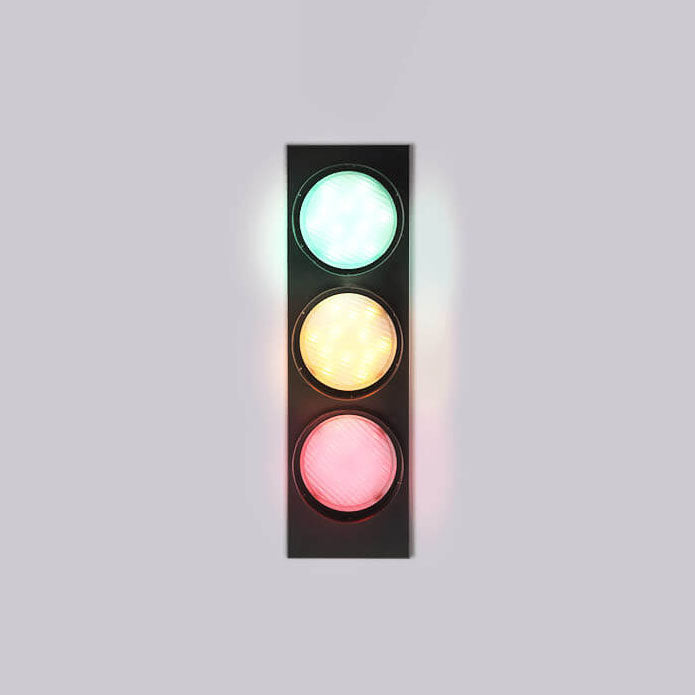 Industrial Traffic Light Metal 3-Light LED Wall Sconce Lamp