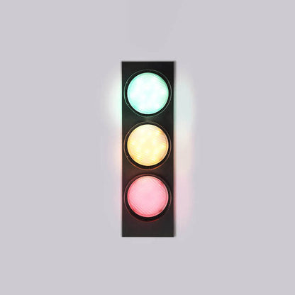 Industrial Traffic Light Metal 3-Light LED Wall Sconce Lamp