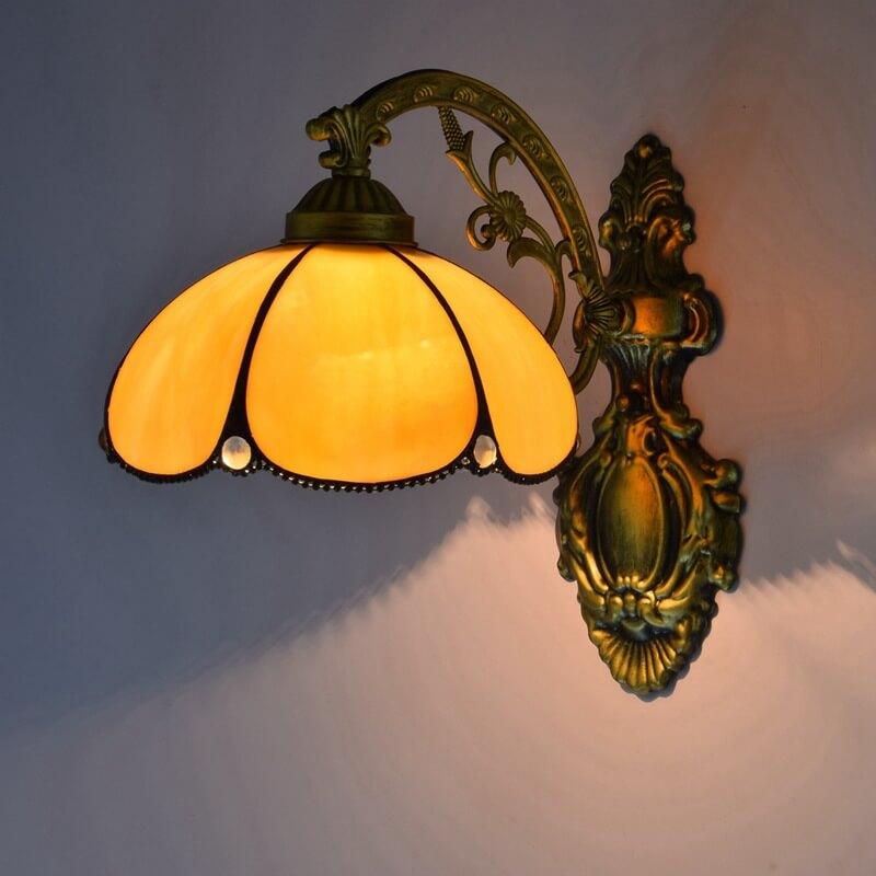 Tiffany Sunflower Stained Glass 1-Light Wall Sconce Lamp