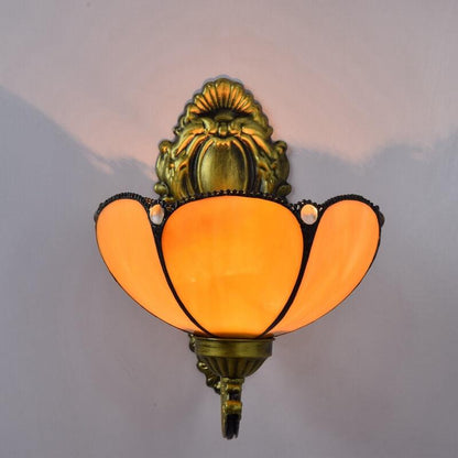 Tiffany Sunflower Stained Glass 1-Light Wall Sconce Lamp