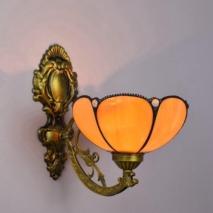 Tiffany Sunflower Stained Glass 1-Light Wall Sconce Lamp