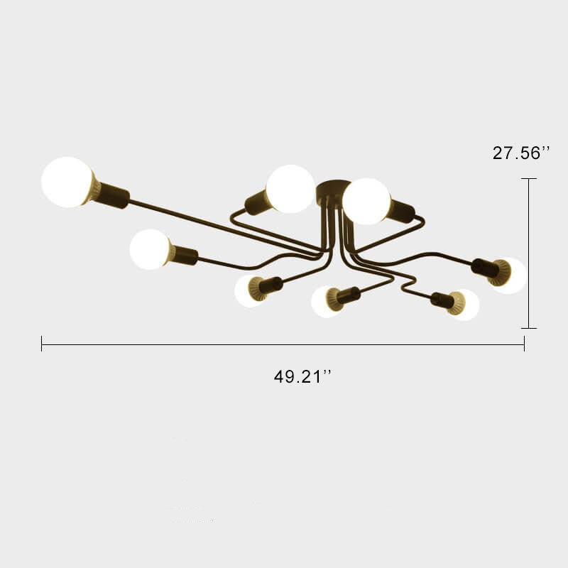 Modern 8-Light Iron Ceiling Light