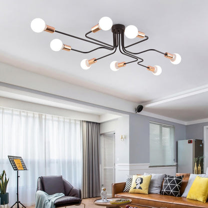 Modern 8-Light Iron Ceiling Light