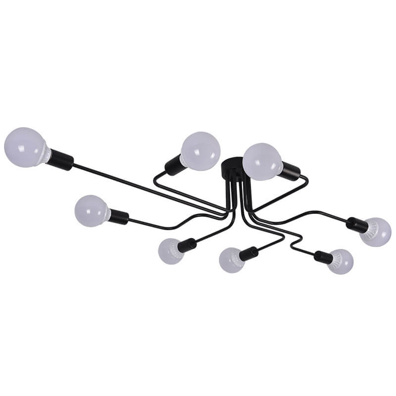 Modern 8-Light Iron Ceiling Light