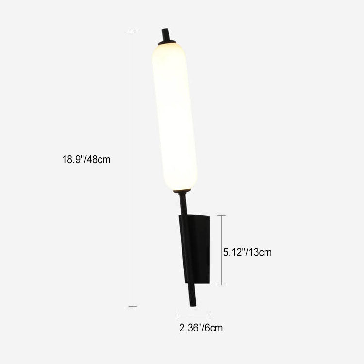 Minimalist Column Straight Arm Iron PC LED Wall Sconce Lamp