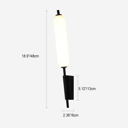 Minimalist Column Straight Arm Iron PC LED Wall Sconce Lamp