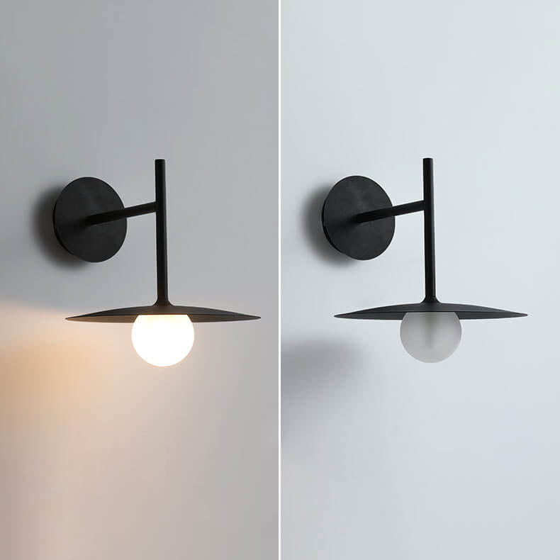 Solid Color Round Hardware Glass 1-Light Wall Sconce Lamp