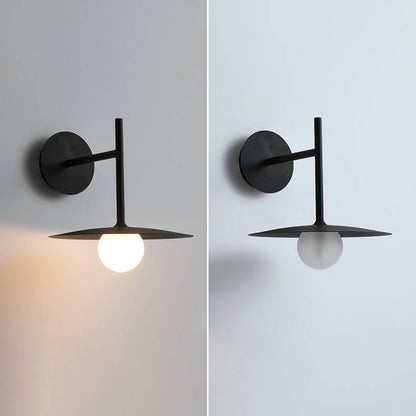 Solid Color Round Hardware Glass 1-Light Wall Sconce Lamp