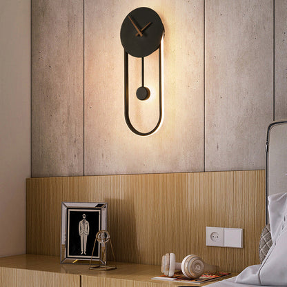 Scandinavian Clock Shape Iron Acrylic LED Wall Sconce Lamp