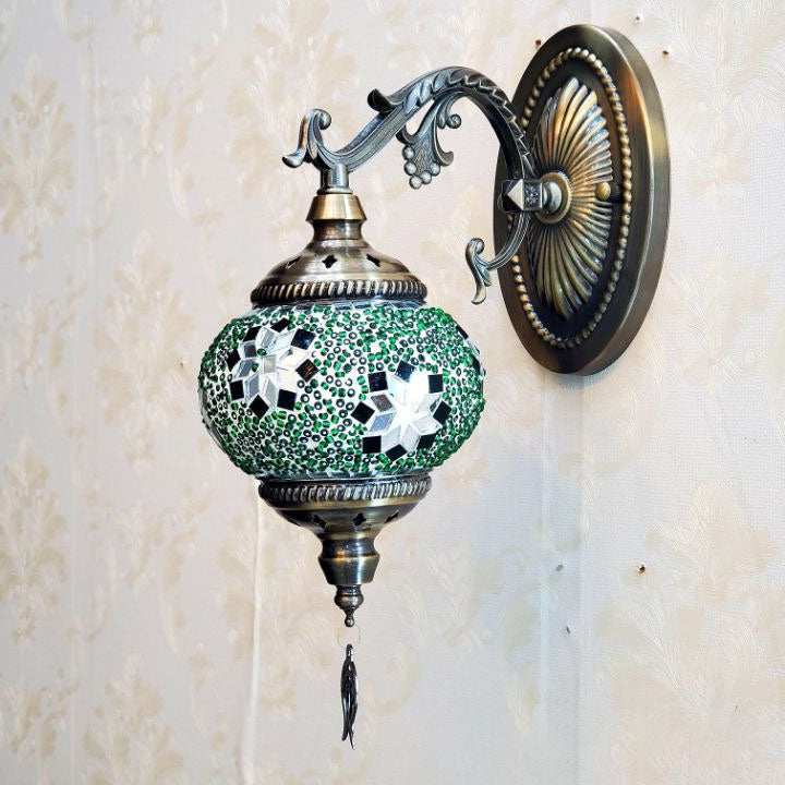 European Exotic Cracked Glass 1-Light Wall Sconce Lamp