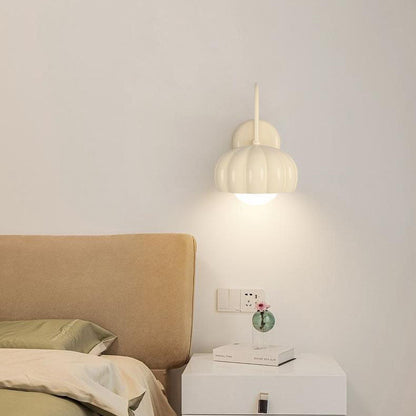 Minimalist Cream Oval Resin PE 1-Light Wall Sconce Lamp