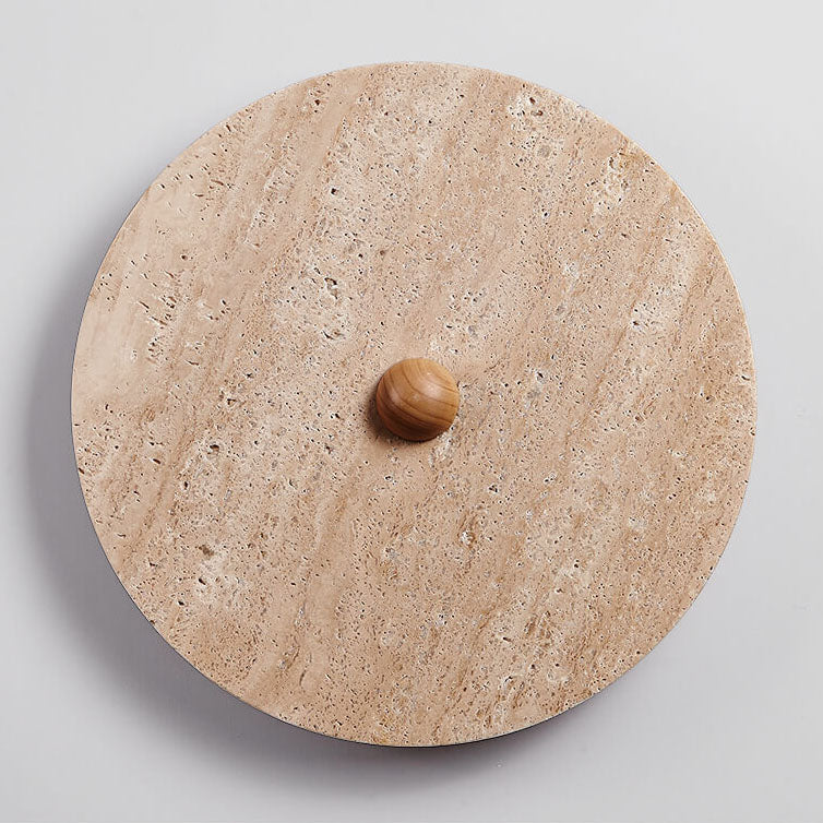 Creative Round Yellow Travertine LED Wall Sconce Lamp