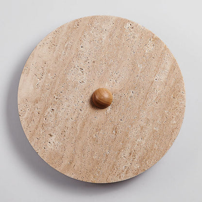 Creative Round Yellow Travertine LED Wall Sconce Lamp