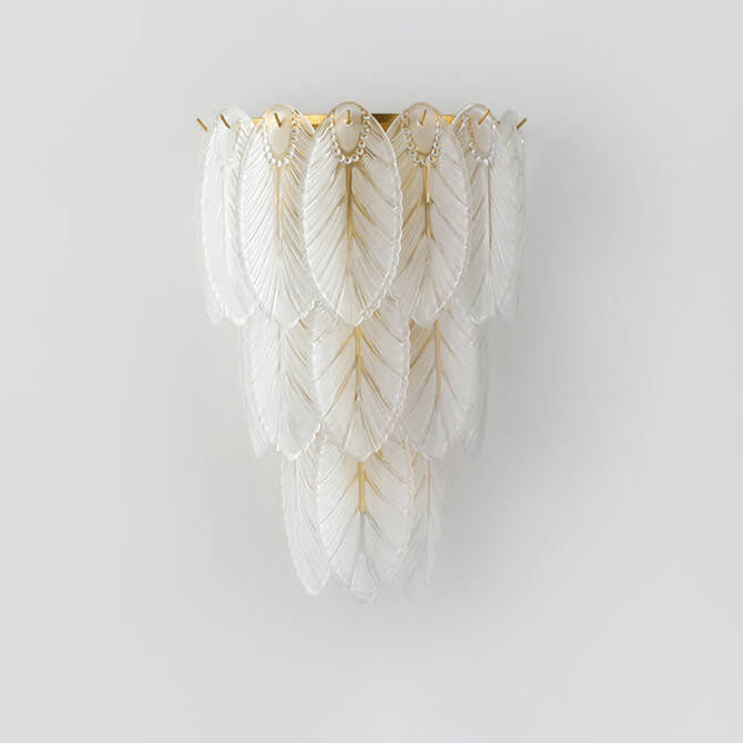 Light Feather Iron Glass 2/3-Light Wall Sconce Lamp