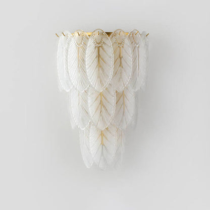 Light Feather Iron Glass 2/3-Light Wall Sconce Lamp