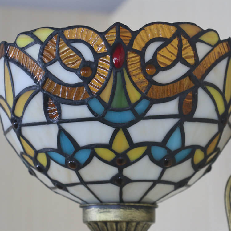 Tiffany Flora Stained Glass 1-Light Wall Sconce Lamp