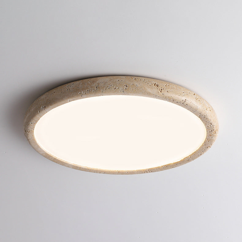 Japanese Travertine Acrylic LED Flush Mount Ceiling Light
