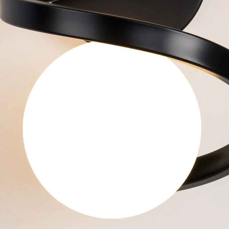 Minimalist Round Ball Iron Glass 2-Light Wall Sconce Lamp