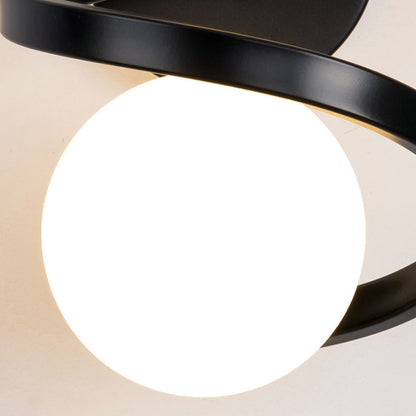 Minimalist Round Ball Iron Glass 2-Light Wall Sconce Lamp