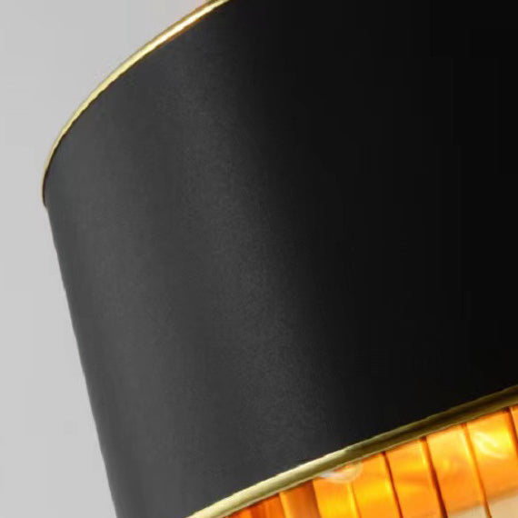 Iron Line Fabric Cylinder Shade 2-Light Wall Sconce Lamp
