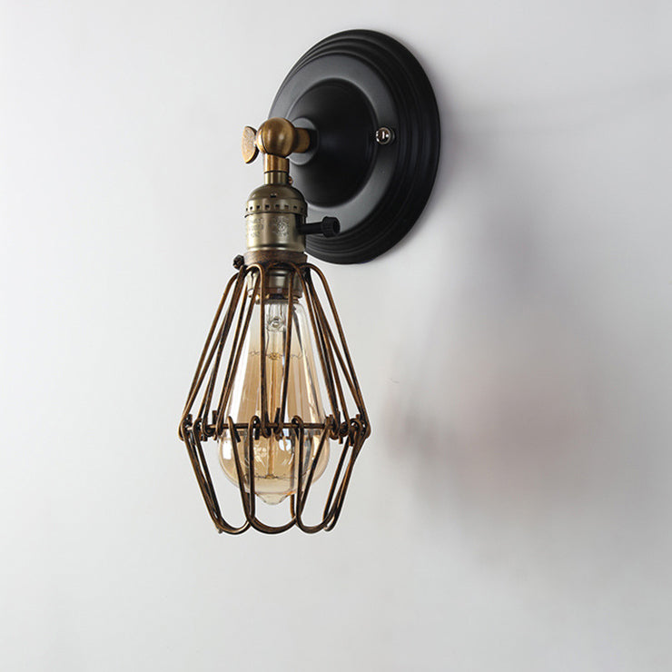 Retro Iron Bracket Shade 1-Light Wall Sconce Lamp