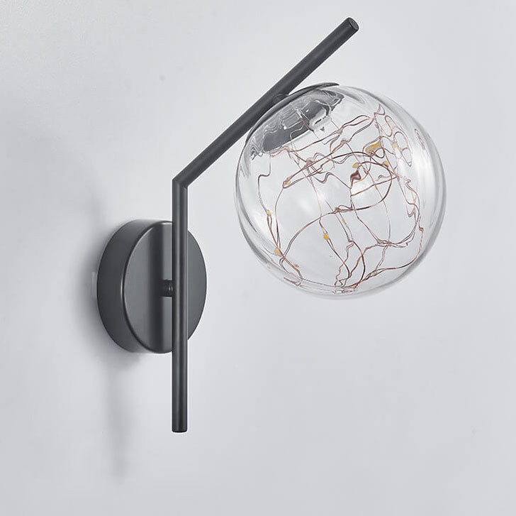 European Full Star Iron Glass Ball LED Wall Sconce Lamp