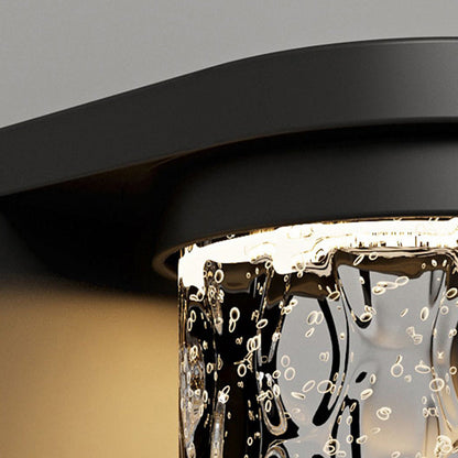 Waterproof Steel Glass Cylinder LED Wall Sconce Lamp