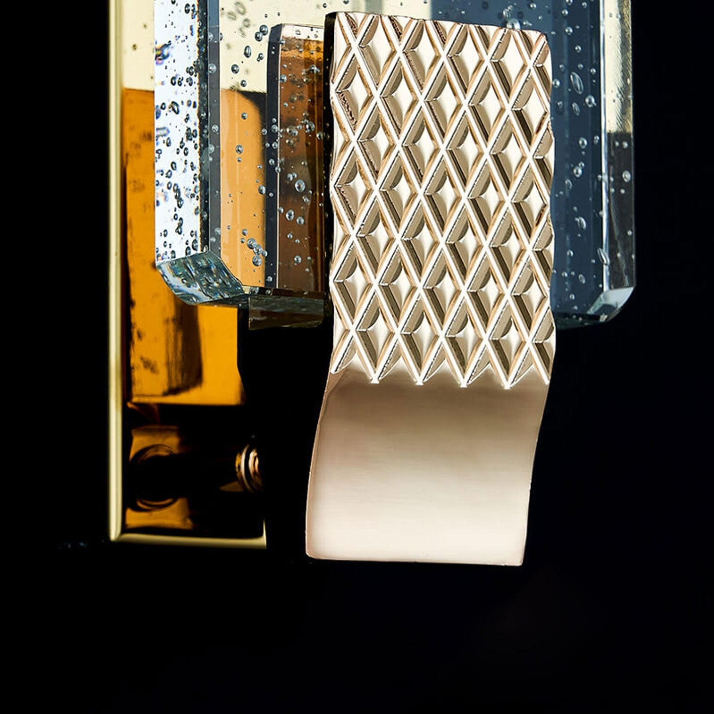 Luxury Bubble Crystal Square Alloy LED Wall Sconce Lamp