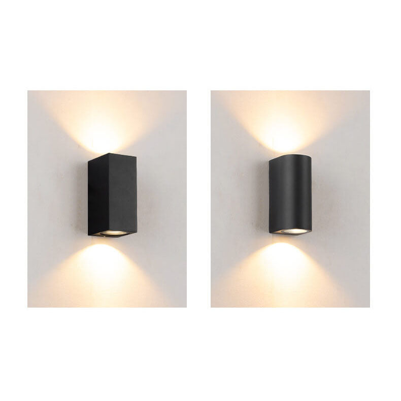 Outdoor Aluminum Glass Cylinder 2-Light Wall Sconce Lamp