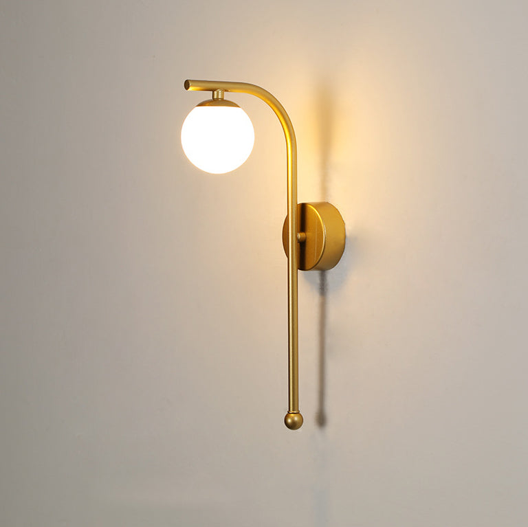 Acrylic Shade Iron Aluminum 1-Light Wall Sconce Lamp