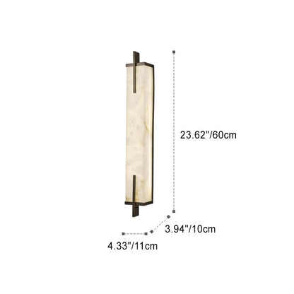 Luxury Full Copper Marble Rectangle LED Wall Sconce Lamp