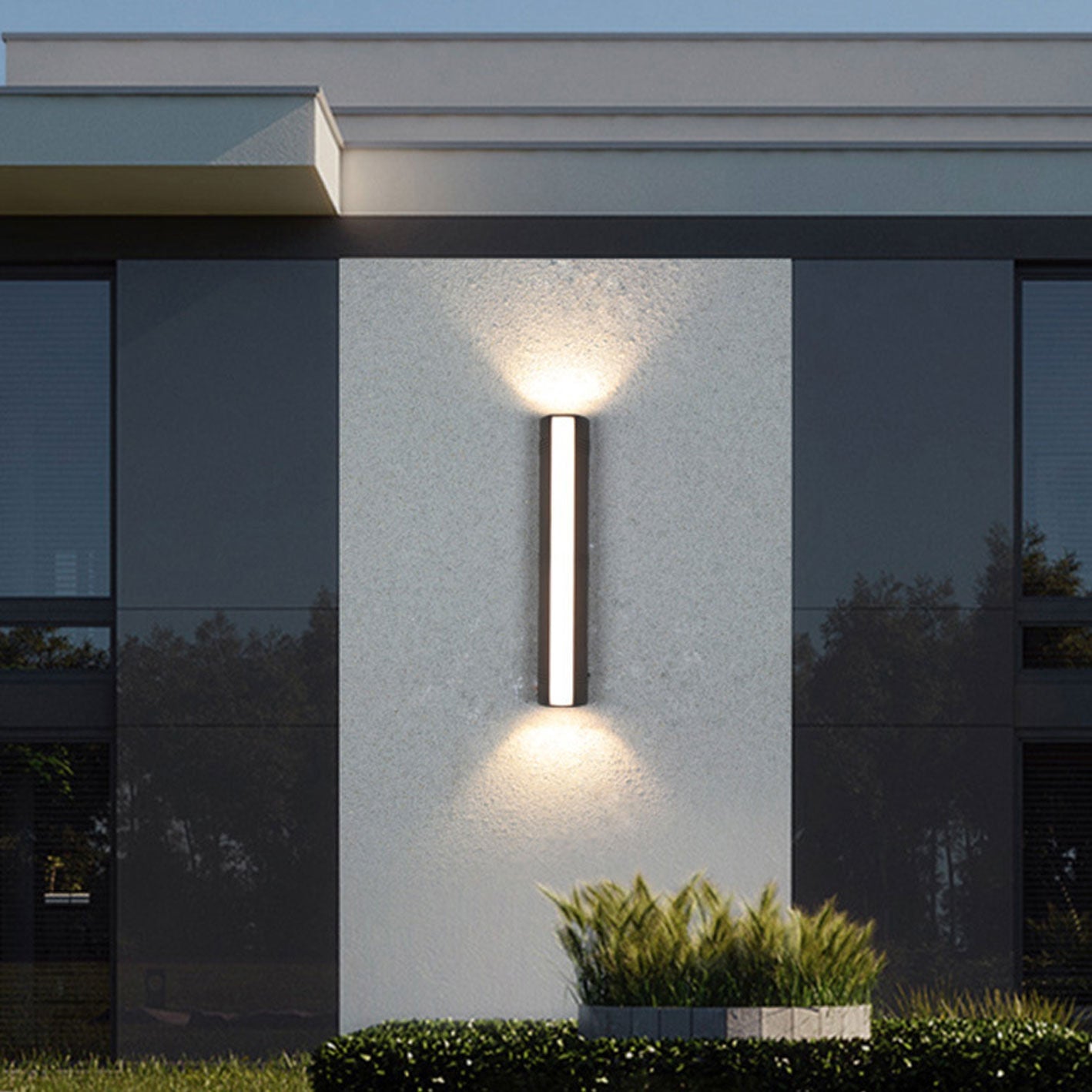 Rectangular and Down Luminous LED Outdoor Wall Sconce Lamp