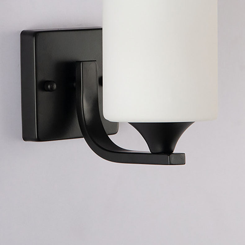 Simplicity Cylinder Iron Glass 1/2 Light Wall Sconce Lamp