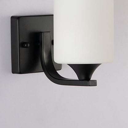 Simplicity Cylinder Iron Glass 1/2 Light Wall Sconce Lamp