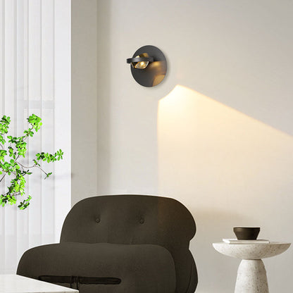 Round Iron Aluminum Rotatable LED Wall Sconce Lamp