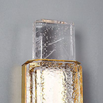 Modern Luxury Water Grain Glass Column LED Wall Sconce Lamp