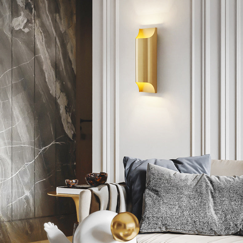 Simplicity Full Copper Column 2-Light Wall Sconce Lamp